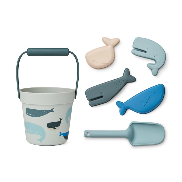 LIEWOOD Dante Beach Set, whales/cloud blue