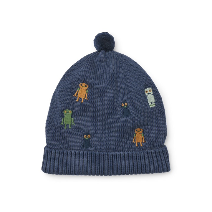 LIEWOOD Beanie Mütze Aster, robots/indigo